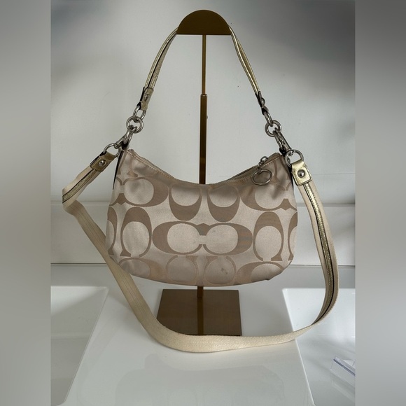 COACH Poppy Signature Satin Groovy two way Bag GOLD #13833 2009 - Picture 5 of 17